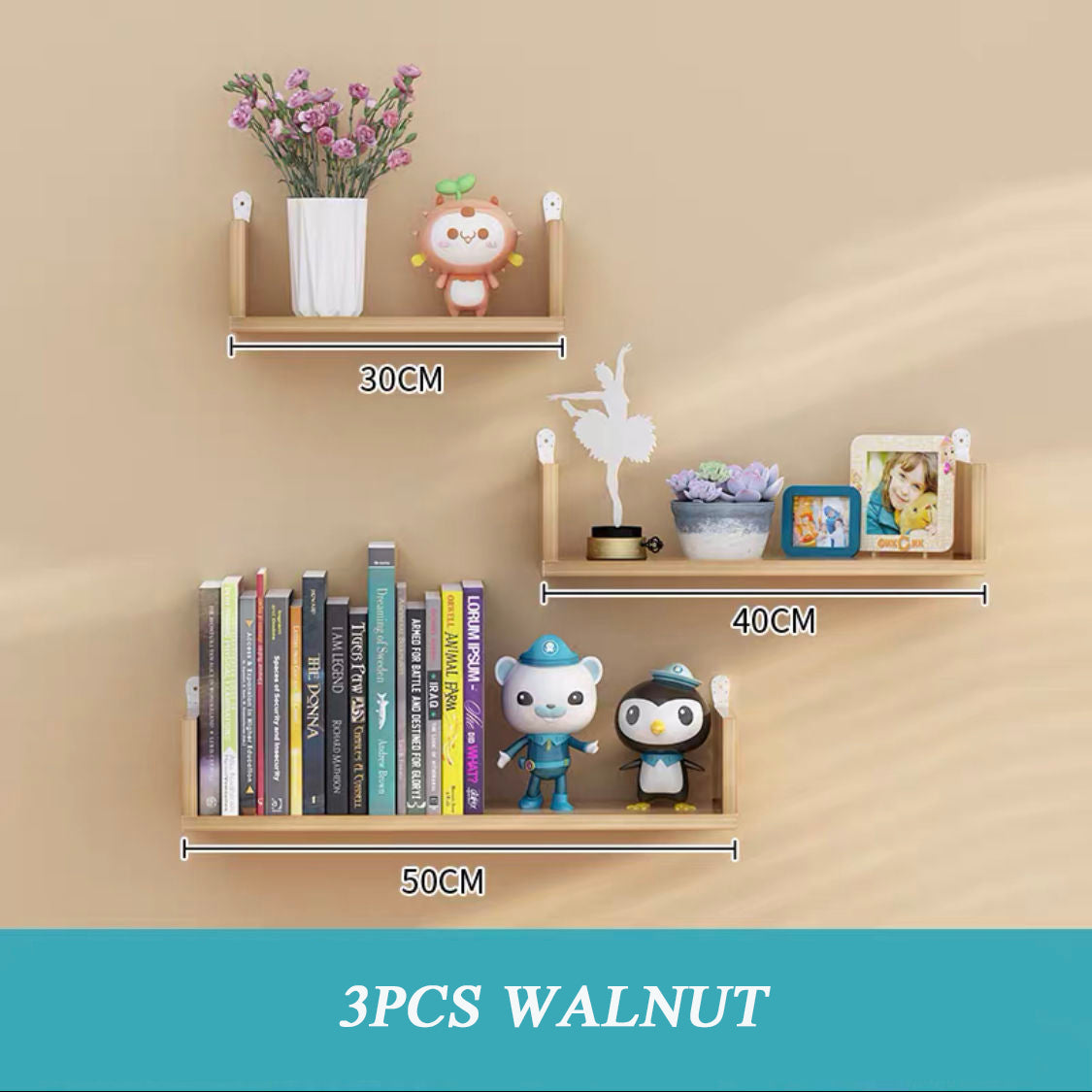 Wooden Wall Hanging Shelves Living Room Decor PearlNestDecor.com