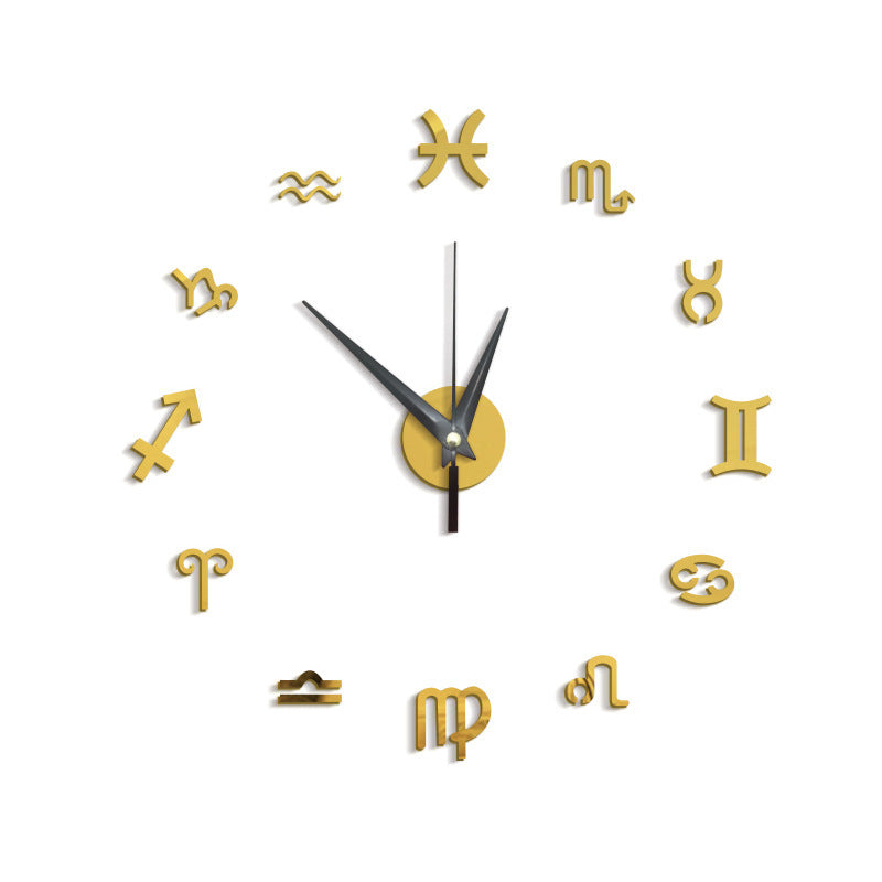 Creative Mirror Constellation Wall Clock Background Wall Decoration PearlNestDecor.com