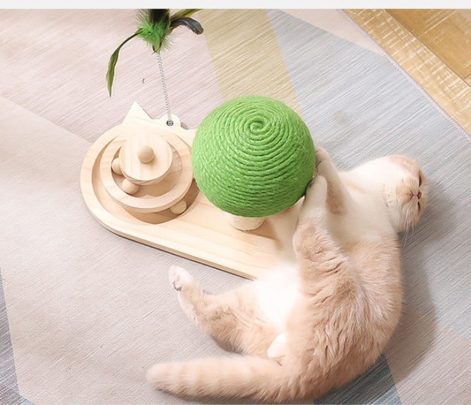 Pet Cat Tree Toys Cat Scratch Post Pet Furniture Scratching Post Cats Claw Scratcher Double Sisal Balls Cat Accessories Pets Fashion