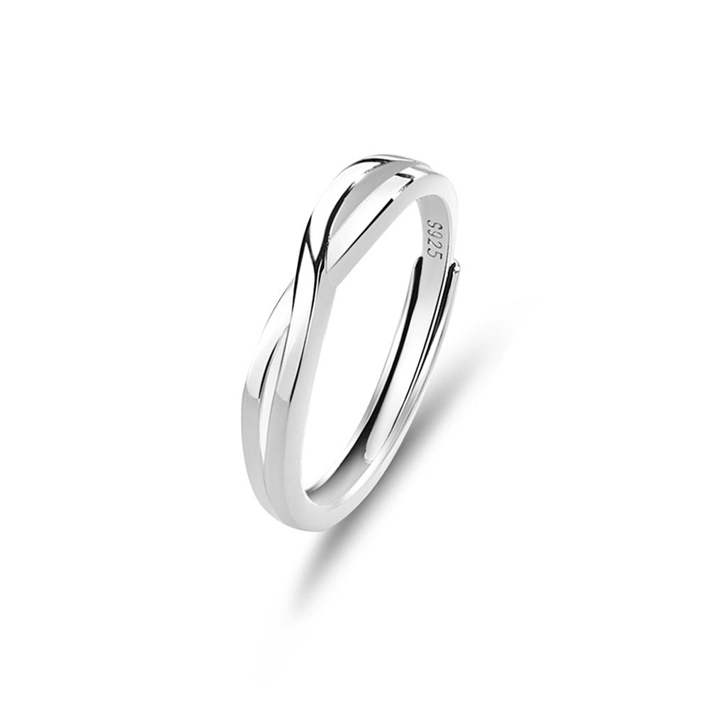 S925 Silver Adjustable Ring For Couples LadyShow.Store