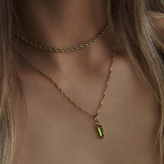 Color Twelve Birthstone Necklace Electroplating CJD2