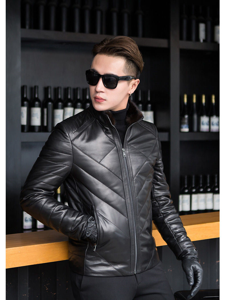 Leather down jacket plus velvet mink jacket Best YouTube Store