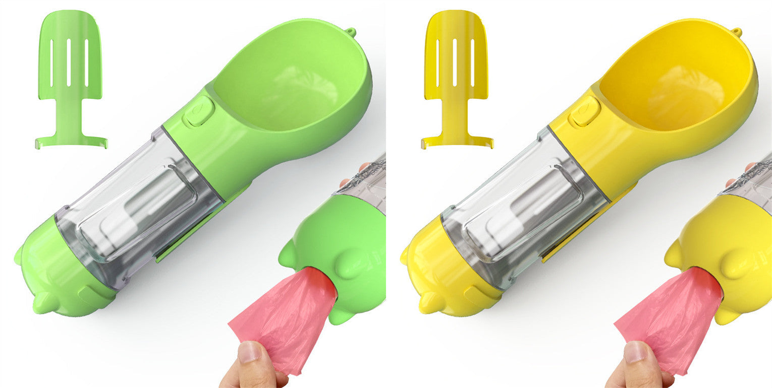 Pet Water Bottle Feeder Bowl Garbage Bag Storage Portable Pet Outdoor Travel 3 In 1 Dog Water Bottle Pets Fashion