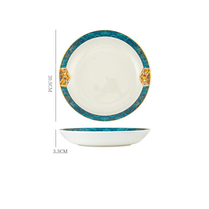 Dinner Plates Ceramic Steak Plate Web Porcelain LadyShow.Store