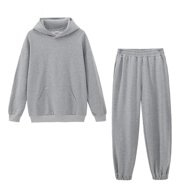 Women's Hoodie And Sweatpants White Sportswear Two-piece Suit