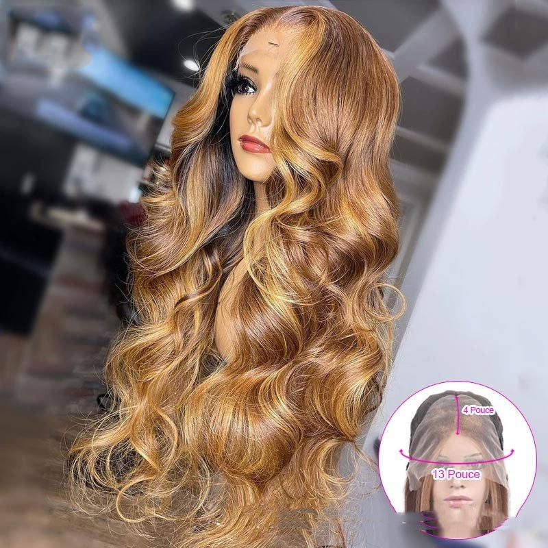 Honey Blonde Body Wave Lace Front Pre Plucked Highlight Wig LuxuryLifeWay Online Store