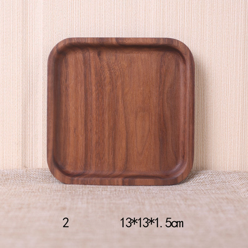Japanese Style Wooden Black Walnut Rectangular Dinner Plate LadyShow.Store