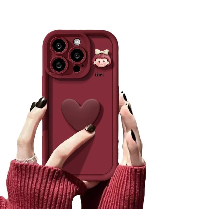 Wine Red Love Girl Phone Case