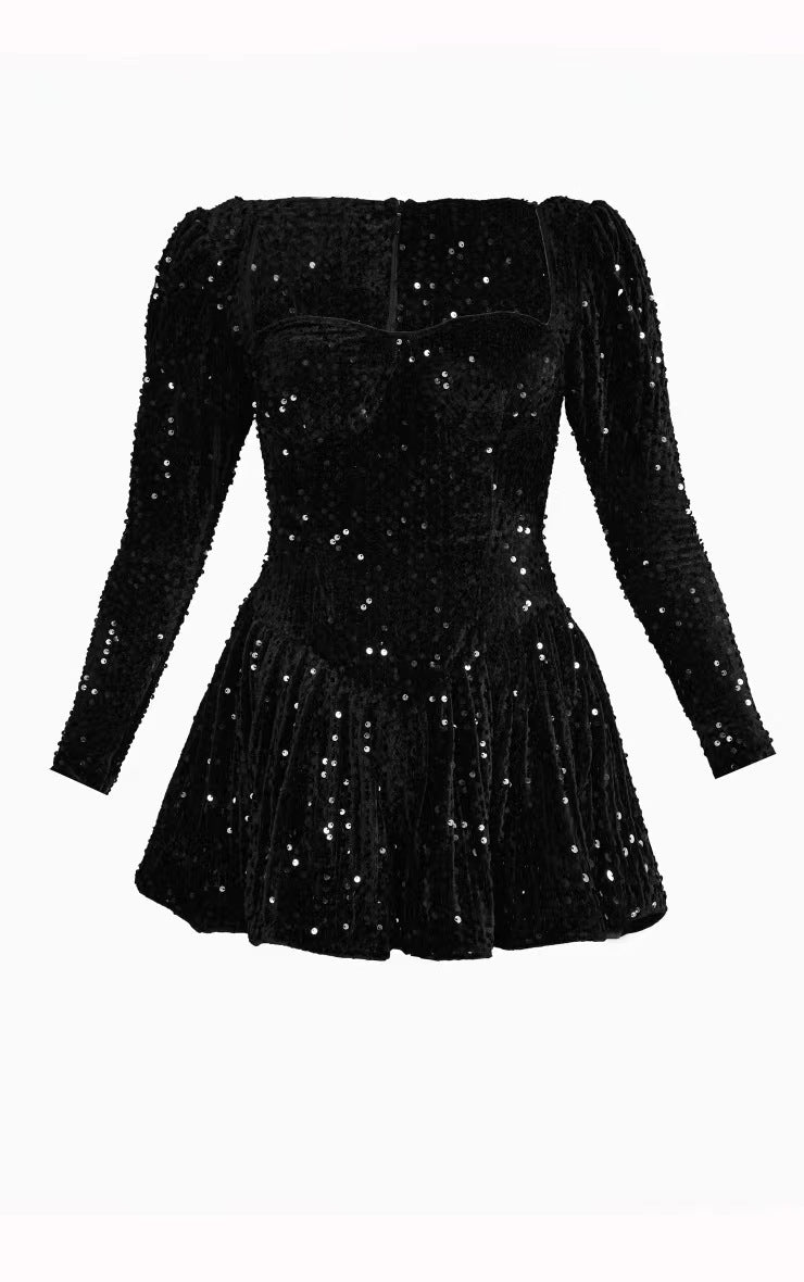 Fashionable Sequin Women's Jumpsuit Skirt Pi-Mart