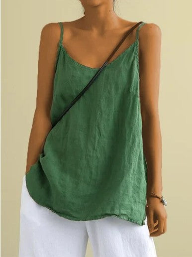 Cotton Linen Sleeveless Vest Women's Summer New Loose Cotton Linen Inner Match Sleeveless Versatile Bottoming Top NorixaFashion.com