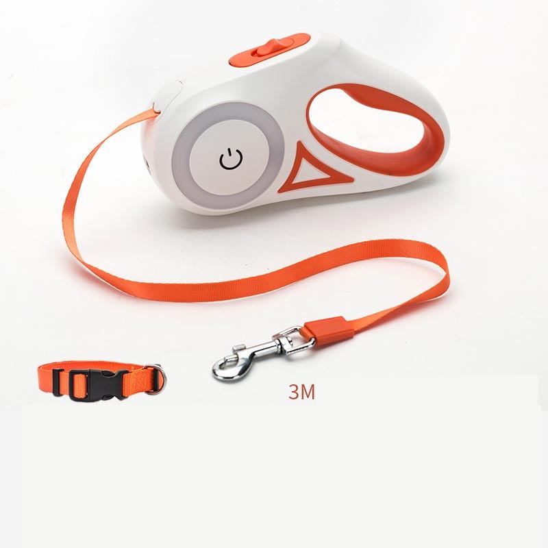 Retractable Dog Leash with Collar Pets Fashion