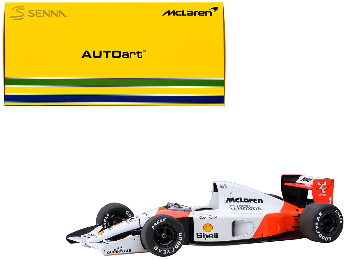 McLaren Honda MP4/6 #1 Ayrton Senna 2nd Place Formula One F1 Japanese GP (1991) (with McLaren Logo) 1/18 Model Car by Autoart LuxuryLifeWay Online Store