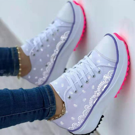 Printed Fashion Wedge Spring Casual Sneakers LadyShow.Store