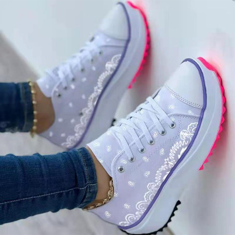 Printed Fashion Wedge Spring Casual Sneakers LadyShow.Store