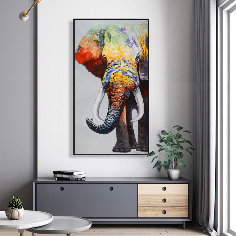 Abstract Elephant Oil Painting Canvas Animal Wall Home Living Room Decor PearlNestDecor.com