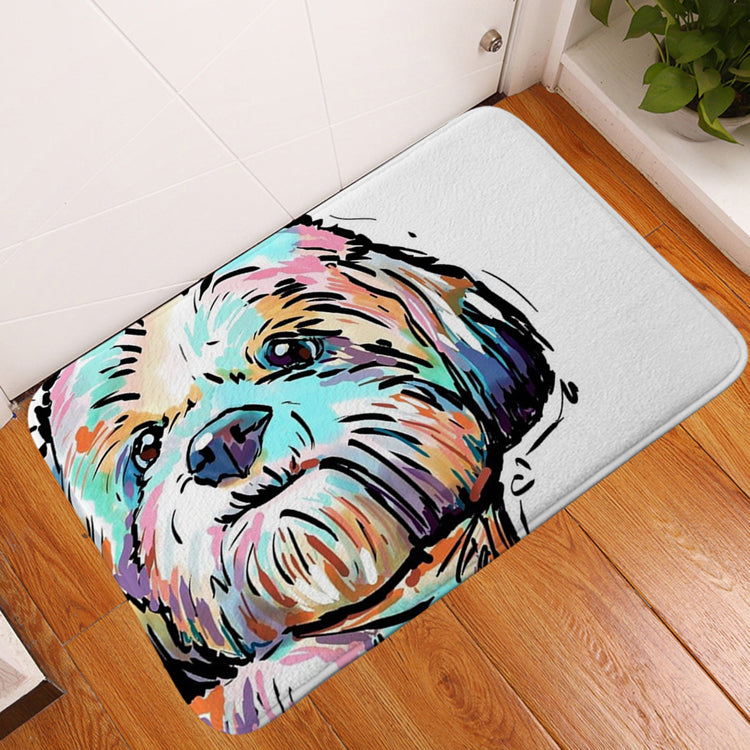 Pet dog flannel floor mat door mat printing foot mat anti-slip mat carpet