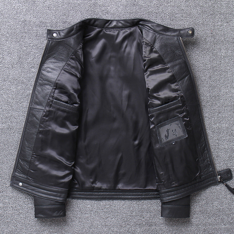 Men's Genuine Leather Motorcycle Jacket - Slim Fit Design Pi-Mart