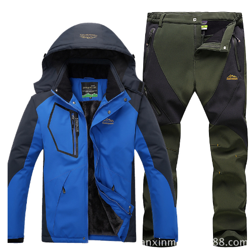 Men's Winter Waterproof Fleece Lined Outdoor Jacket Set Pi-Mart