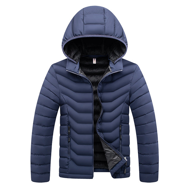 Men's Winter Casual Hooded Parka Jacket with Detachable Hat Pi-Mart