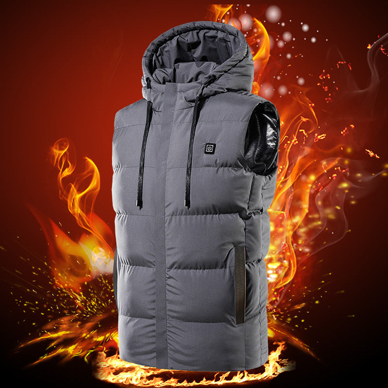 Winter Intelligent Heating Vest Hooded Heating Cotton Clothing Best YouTube Store
