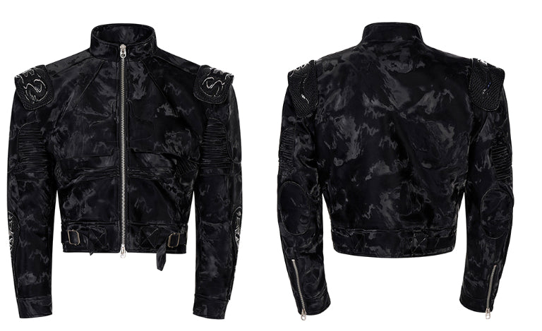 Punk Black Motorcycle Leather Jacket LadyShow.Store
