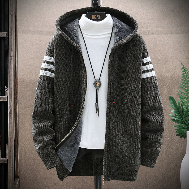 Hooded Cardigan Men's Plus Velvet Thickening Size Clothing Best YouTube Store