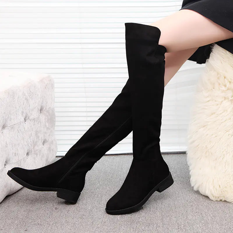 Women's Over The Knee Flat High Tube Boots Pi-Mart