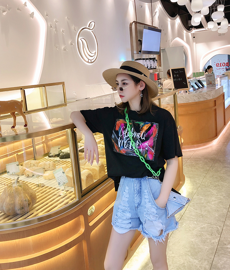 Water-Washed Denim Shorts Pi-Mart