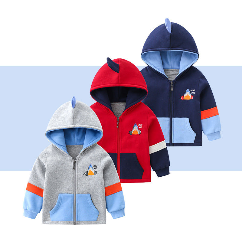Children's Hooded Cotton Padded Zipper Jacket Pi-Mart