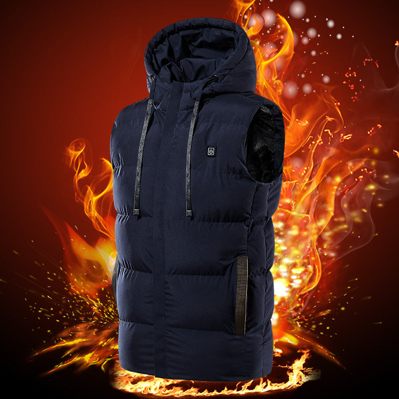 Winter Intelligent Heating Vest Hooded Heating Cotton Clothing Best YouTube Store