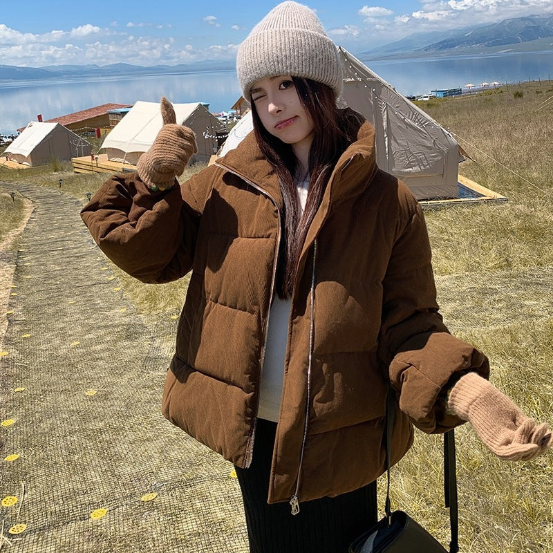 Loose Thick Small Coat Korean Style Fashion Student Cotton-padded Coat Best YouTube Store