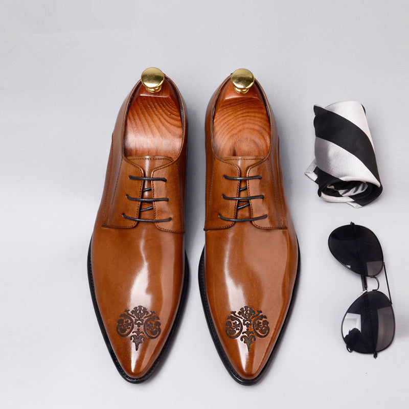 Pointed Carved Leather Shoes Best YouTube Store