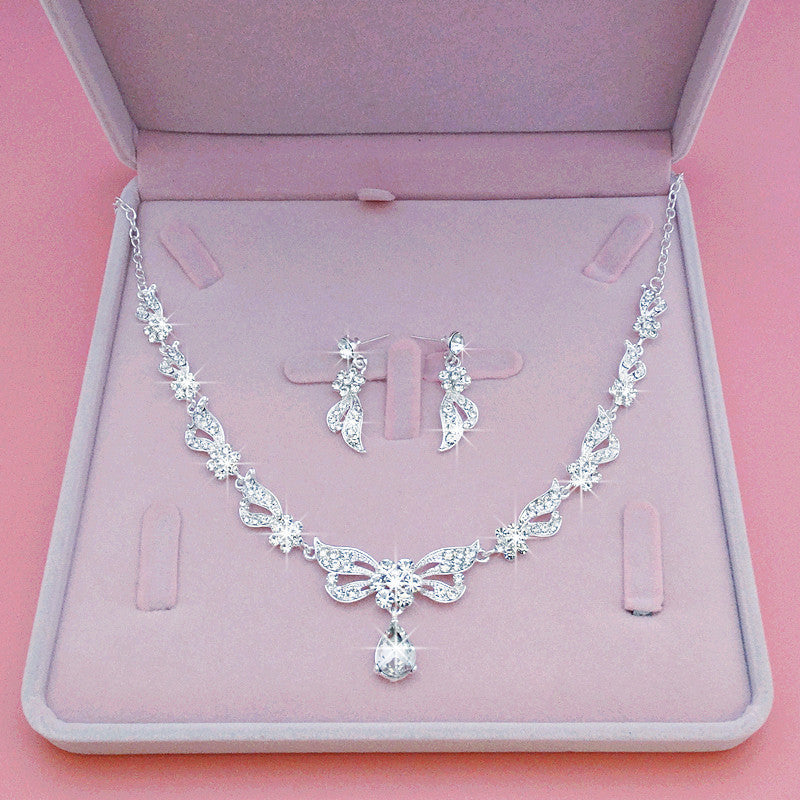 Bridal Necklace Suit Alloy Rhinestone Wedding Accessories LadyShow.Store