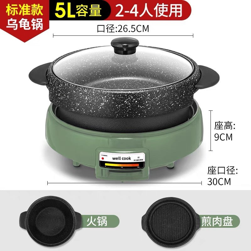 Korean Electric Hot Pot with Non-Stick Grill and Steamer Best YouTube Store