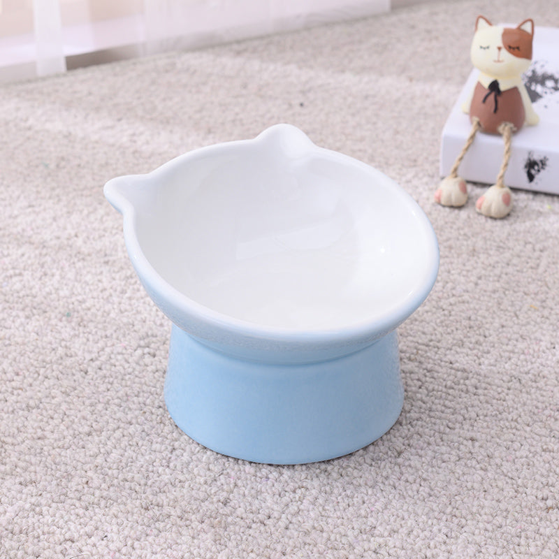 Ceramic Cat Bowl Anti Overturn Slanted Mouth Pets Fashion
