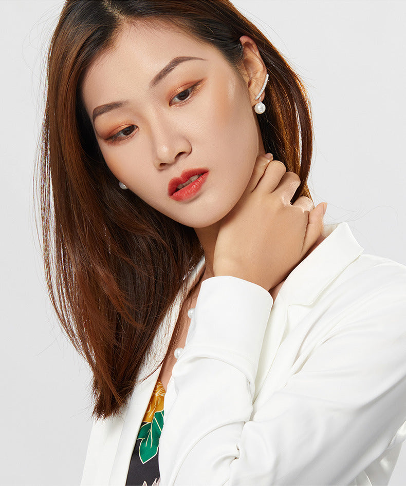 Fashion Women's S925 Silver Pearl Earrings LadyShow.Store