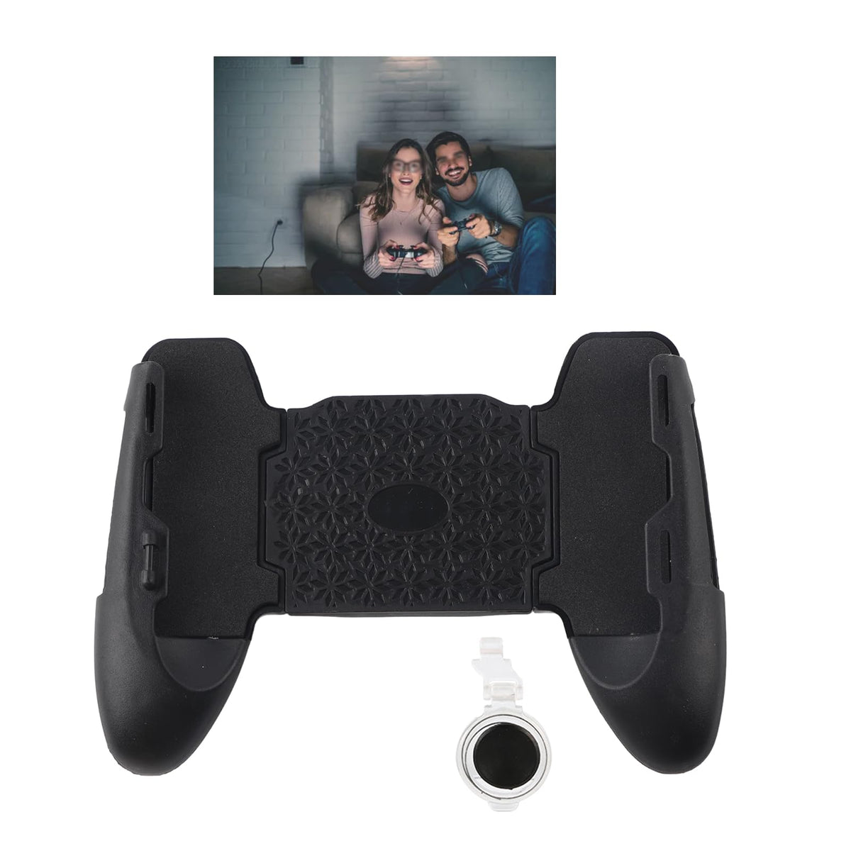 Mobile Game Controller Mobile Phone Gaming Grip with Suction Cup Joystick Phone Controller Max Stretched Up to 18cm Fit for 4.5 to 6.5 Inch Smartphones Pi-Mart