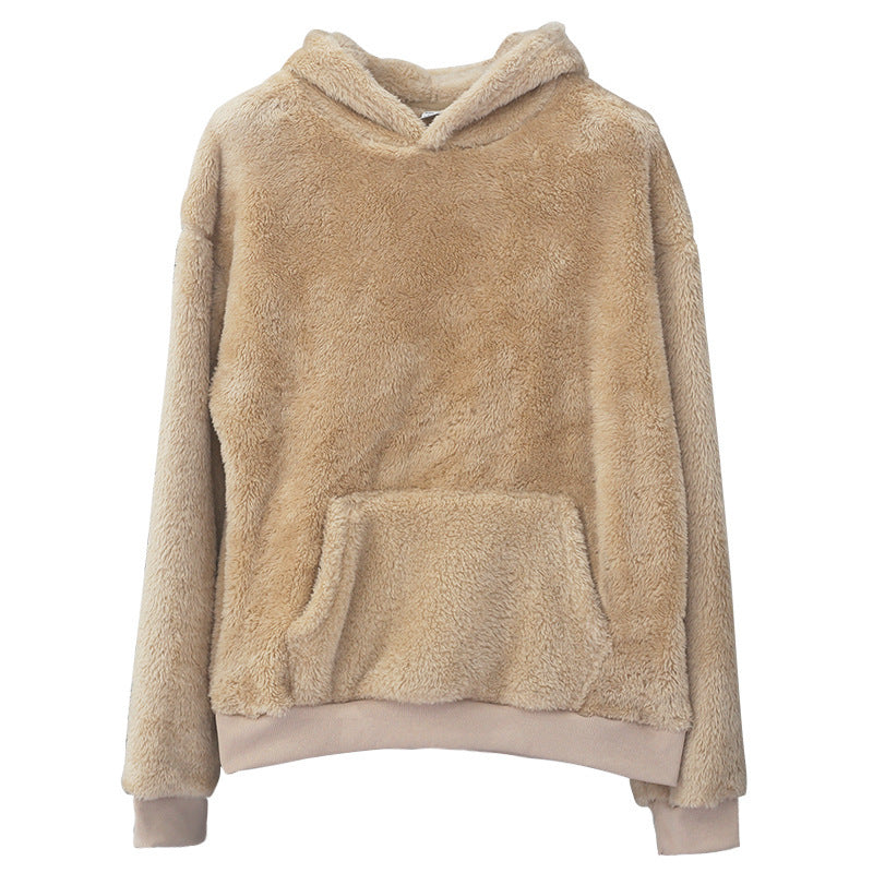Double-sided Velvet Hooded Sweater Men's Plush Sweatshirt With Pockets LadyShow.Store