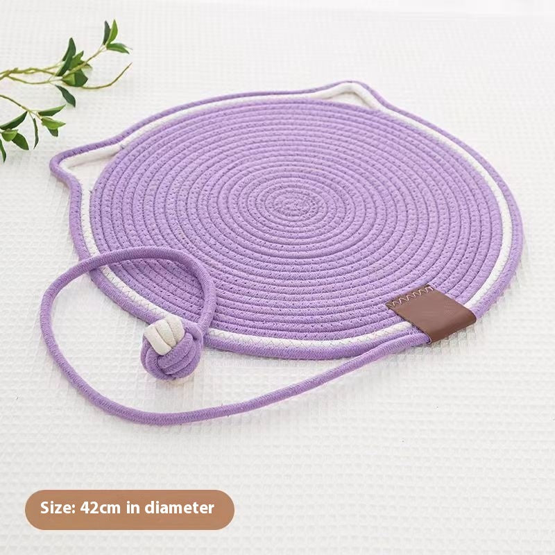 Braided Cotton Rope Cat Claw Mat Self Hi Ball One Piece Sleeping Mat Washable Anti Sticky Scratching Artifact Cat Scratching Mat Pet Products Pets Fashion