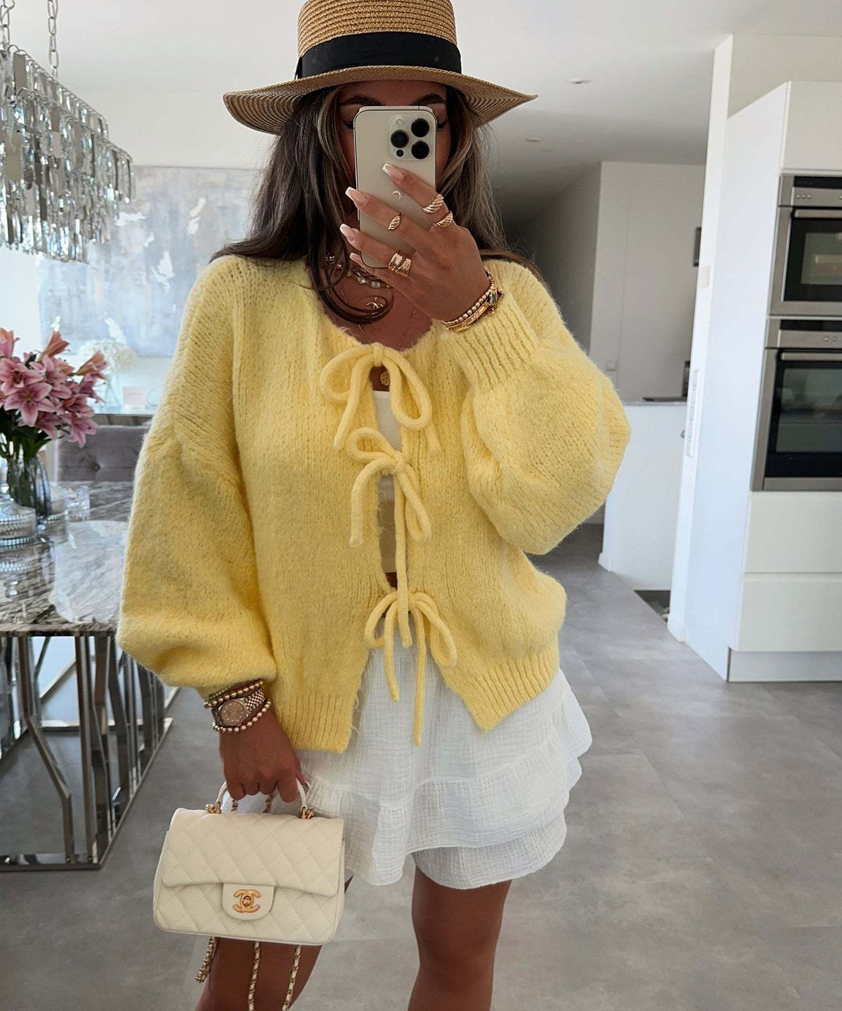 Casual Knitted Bow Lace Up Cardigan Women Solid O-neck Short Sleeve Hollow Out Sweater Female Autumn Lady Solid Streetwear NorixaFashion.com