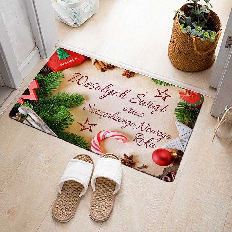 Christmas Floor Mat Bedroom Bathroom Home Absorbent Non-slip