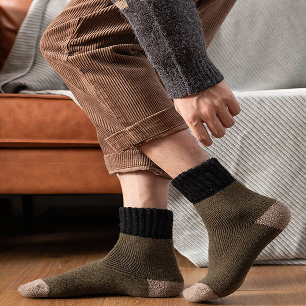 Men's Thick Wool Socks for Winter Warmth (Mid-Calf) Pi-Mart