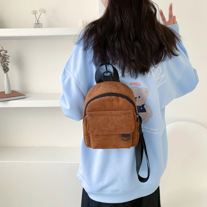 Women’s Corduroy Mini Backpack Pi-Mart