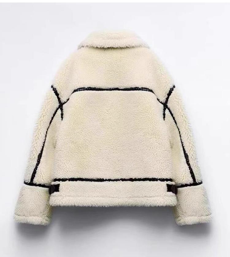 TAOP&ZA Women's Fall Winter Fleece Shearling Jacket Pi-Mart