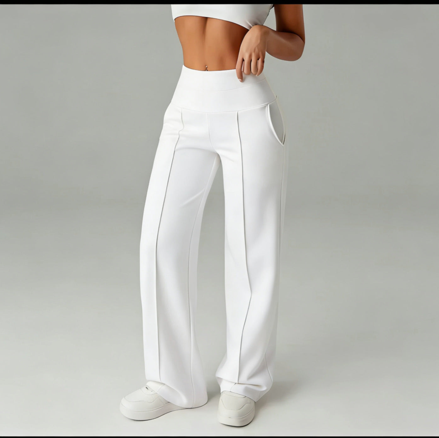 High-waisted Loose-fitting Wide-leg Womens Sweatpants NorixaFashion.com