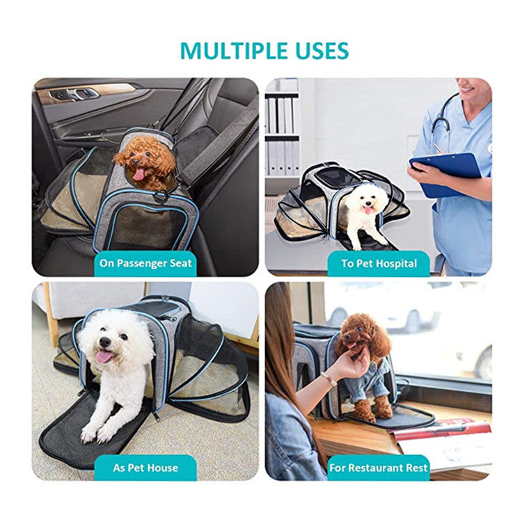 Carrier For Cat Pet Airline Approved Expandable Foldable Soft Dog Carrier Opened Doors Reflective Tapes Cat Travel Bag Pets Fashion