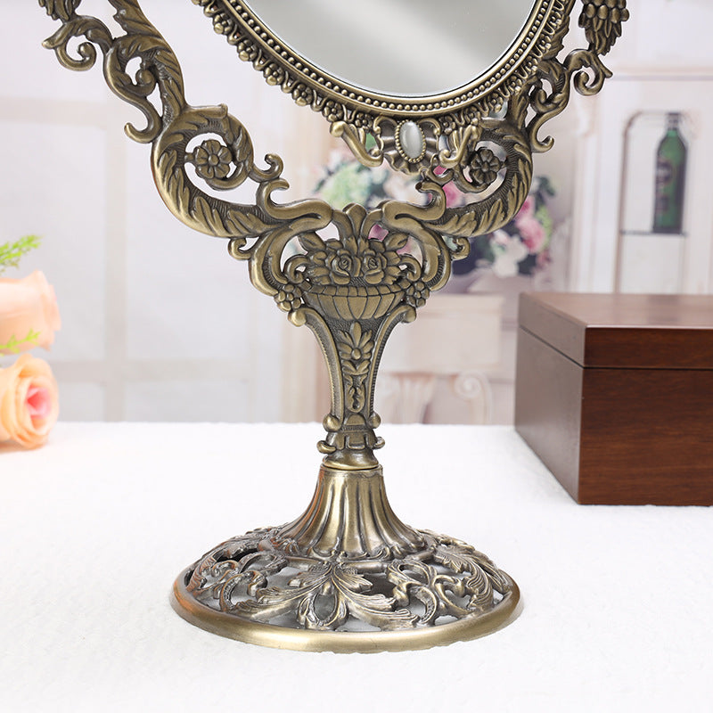 Rustic Double-Sided Makeup Mirror for Desktop Use LadyShow.Store