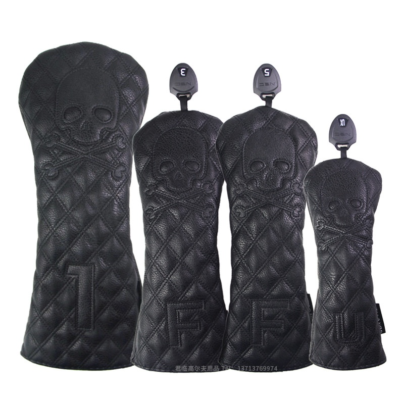 Black PU Leather Golf Club Headcovers Pi-Mart