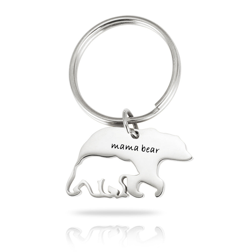 Mother's Day Stainless Steel Keychain - Mama Bear Gift LadyShow.Store