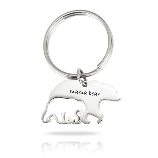 Mother's Day Stainless Steel Keychain - Mama Bear Gift LadyShow.Store